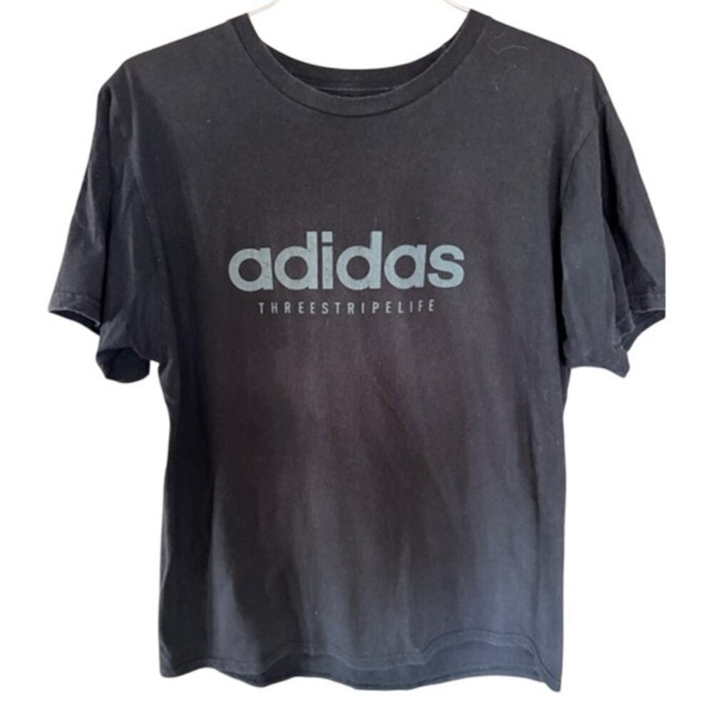 Adidas Black Logo Graphic T-Shirt Men’s Large Athletic Tee